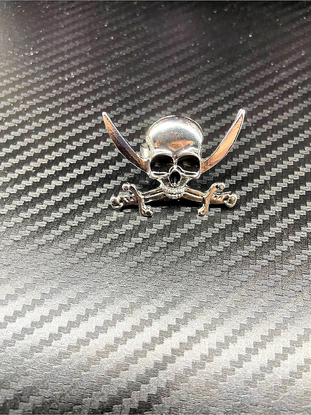 Skull Crossed Swords Ring in Silver